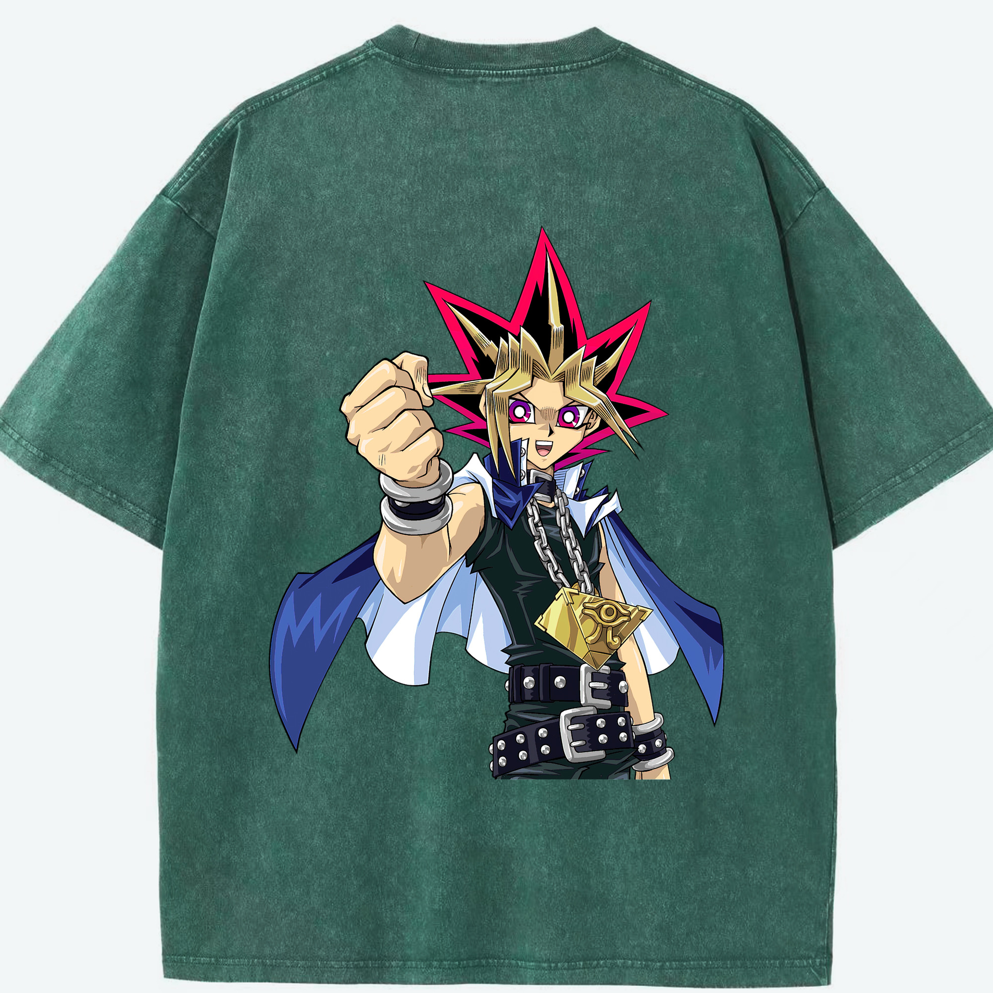 （画像用） 遊☆戯☆王 Yu-Gi-Oh! 綿100% ヴィンテージ風 半袖Tシャツ（背面プリント）